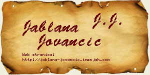 Jablana Jovančić vizit kartica